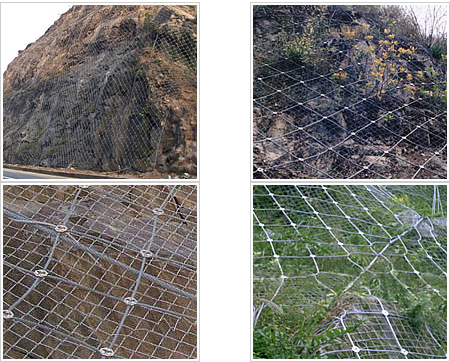 Chain mesh fabric and wire rope nets combined system