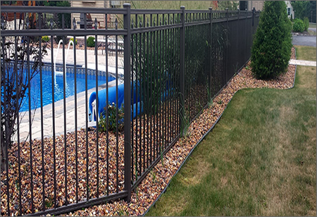 Black Powder Coated Aluminum Swimming Pool Fence