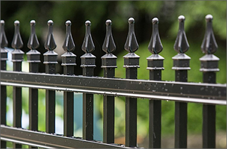 Garden Fencing with Rails and Tubular Posts